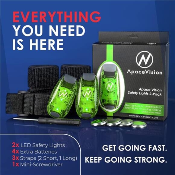 LED Safety Light (2 Pack) - Clip On Strobe/Running Lights for Runners, Dog, Bike - Picture 2 of 7